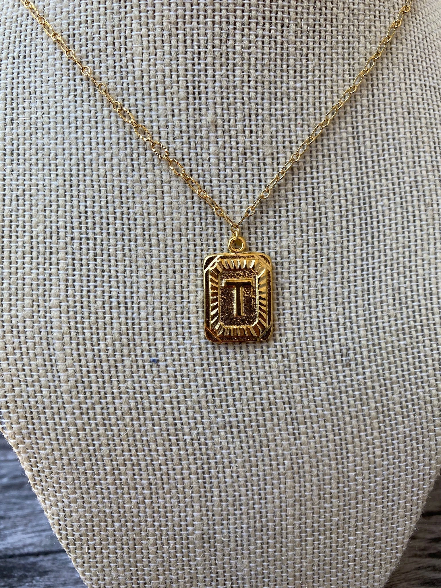 Box Initial Necklace